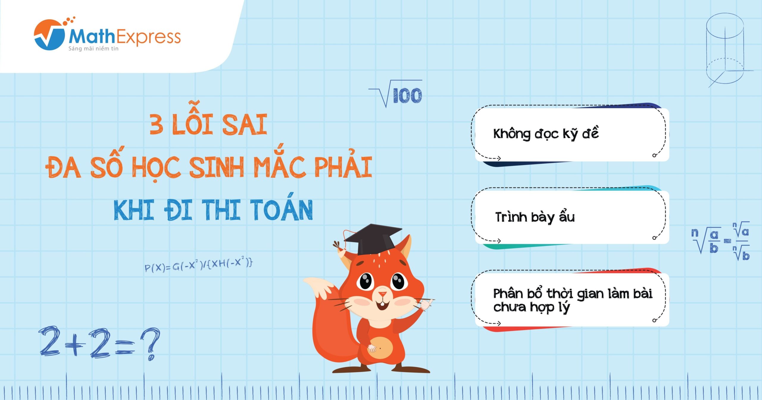 3 lỗi sai khi đi thi toán