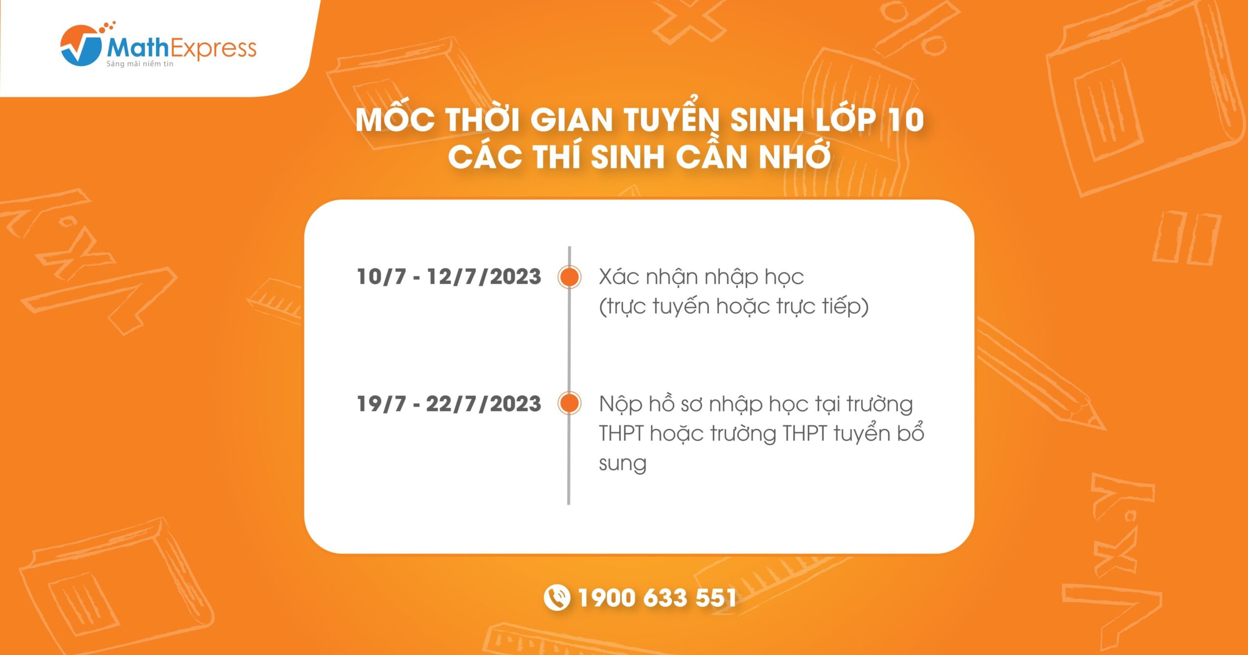 Các mốc thời gian cần lưu ý