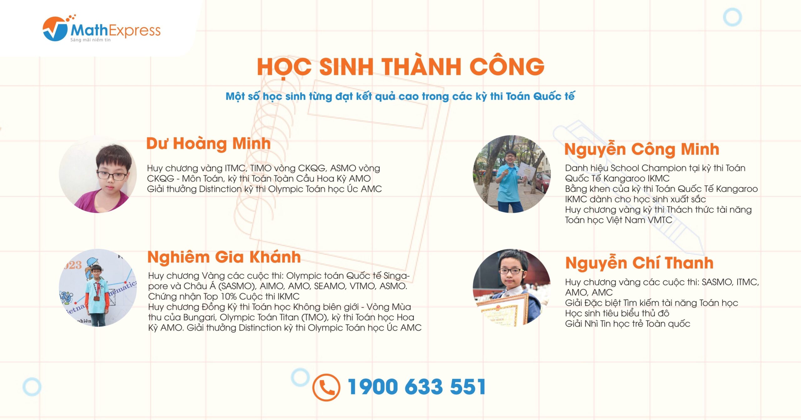 Một vài học sinh nổi bật