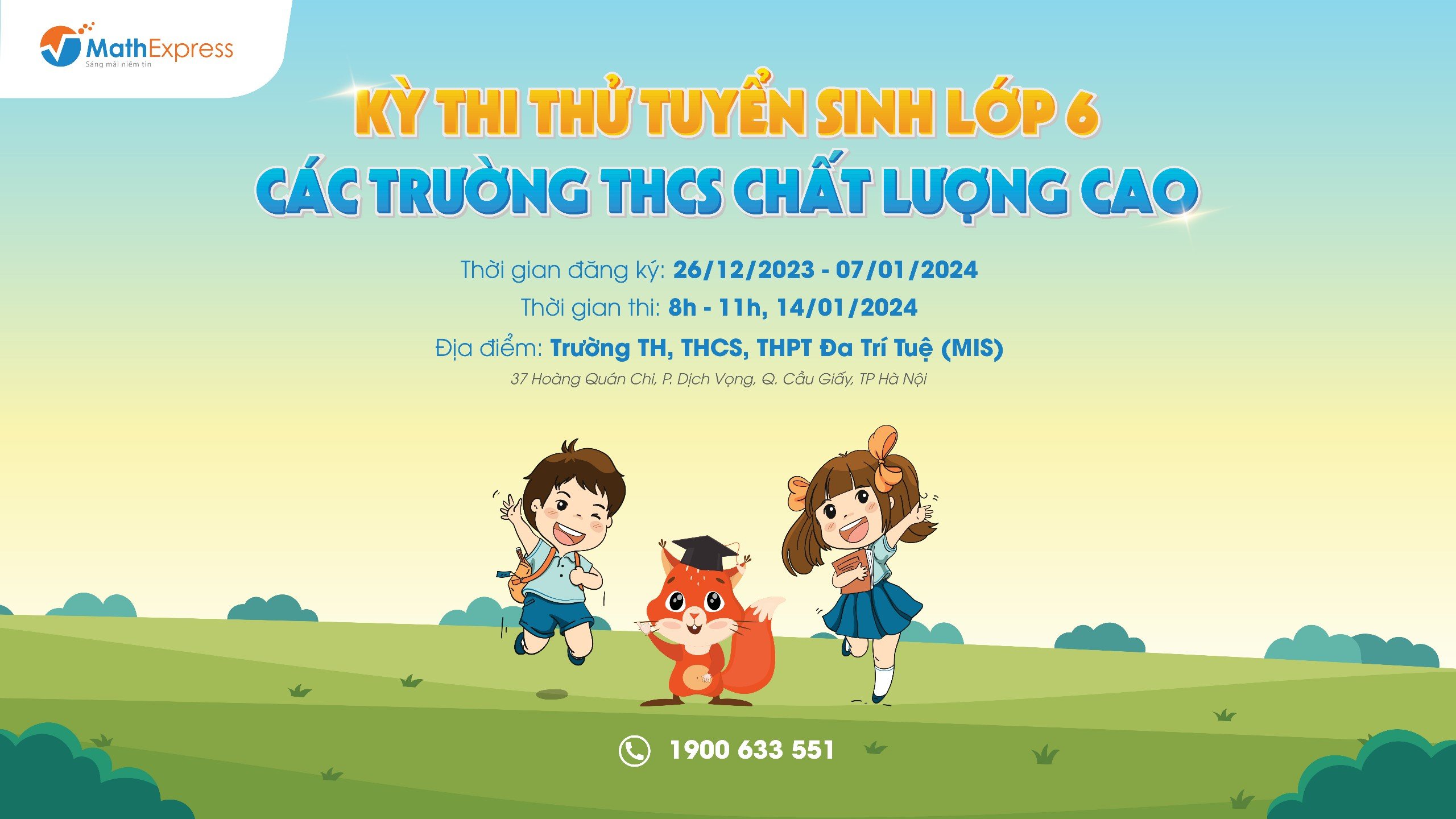 Kỳ thi thử tuyển sinh lớp 6 các trường THCS CLC