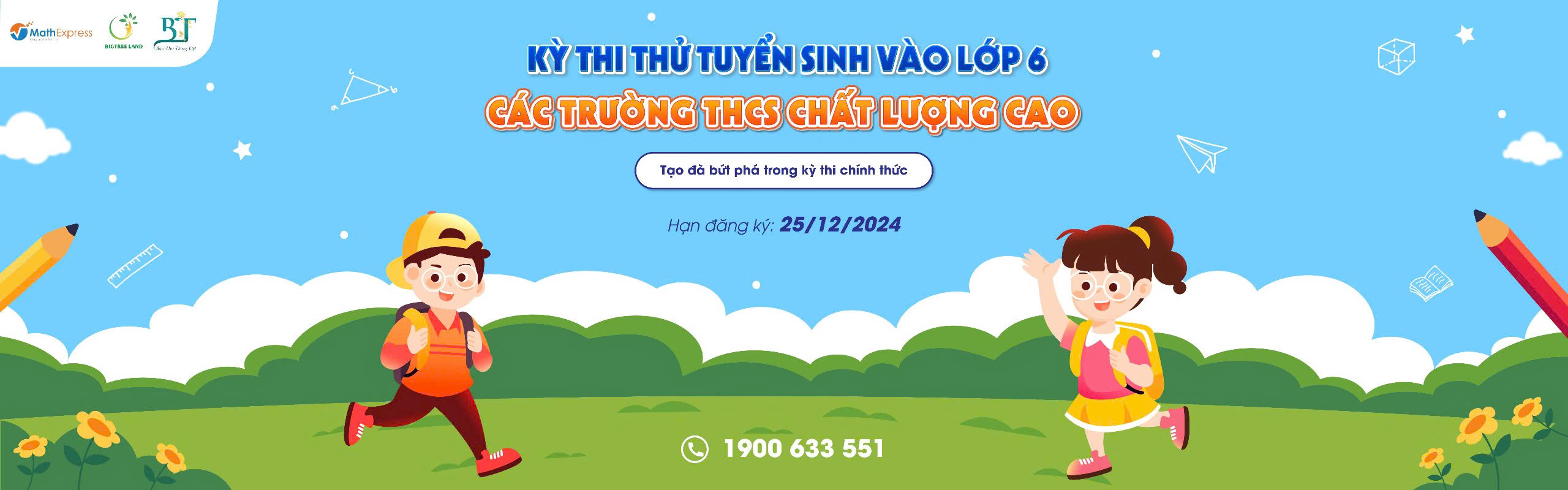 Thi thử vào lớp 6 các trưởng THCS CLC 2025