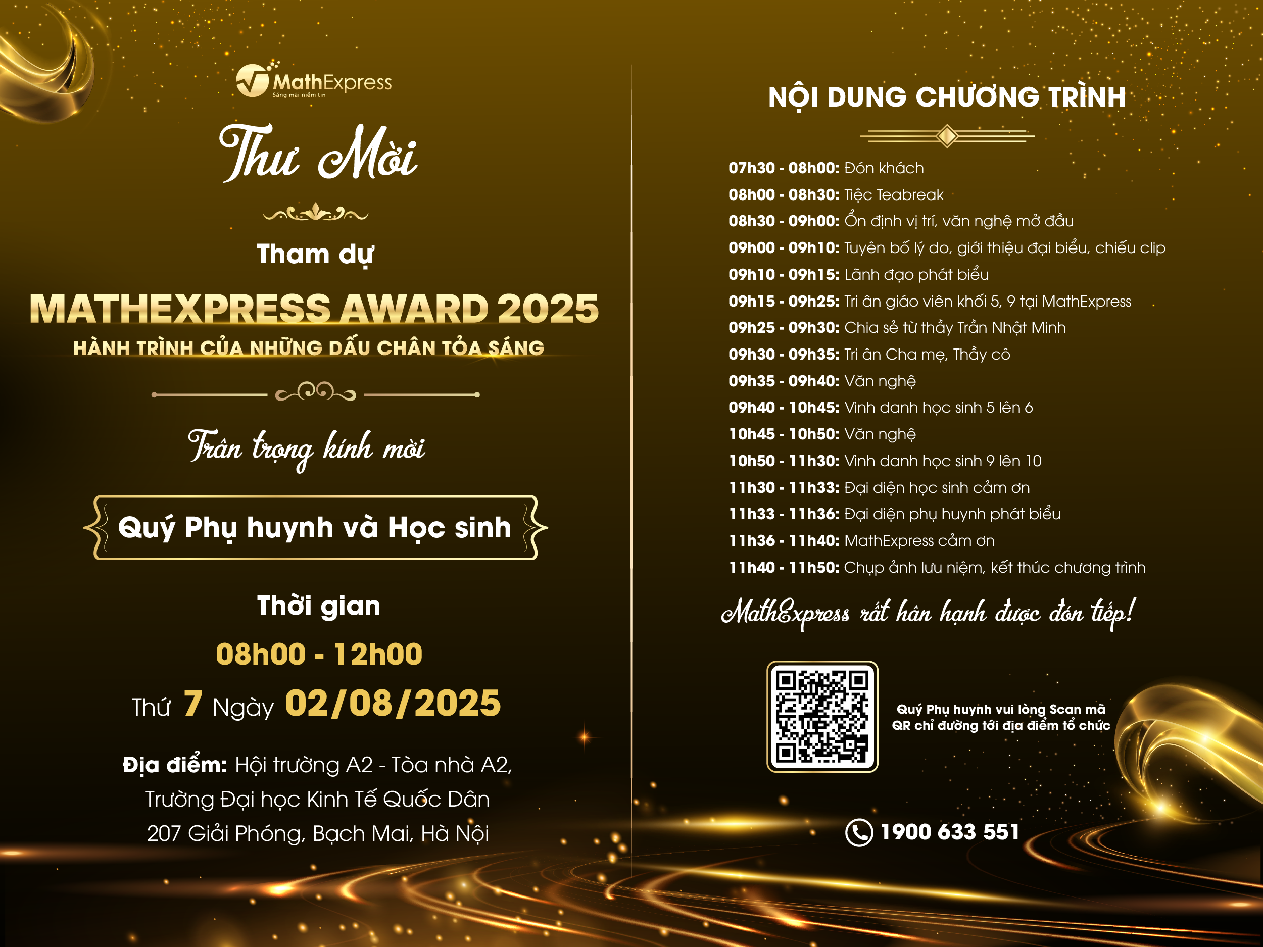 Thư mời tham dự chương trình MathExpress Award 2025 - Hành trình của những dấu chân tỏa sáng