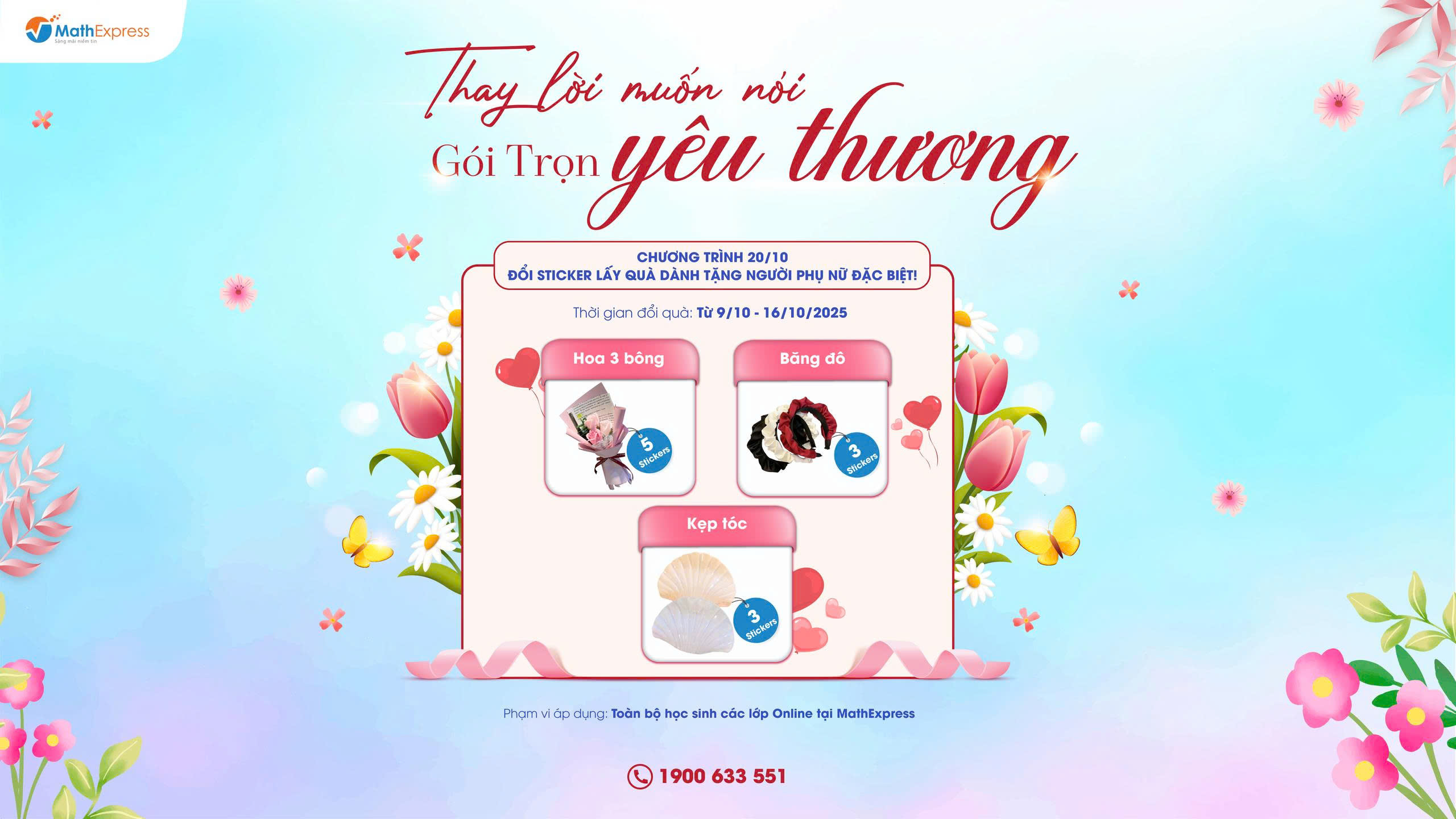 Thể lệ chương trình “Thay lời muốn nói - Gói trọn yêu thương” nhân dịp 20/10 dành cho học sinh lớp Online