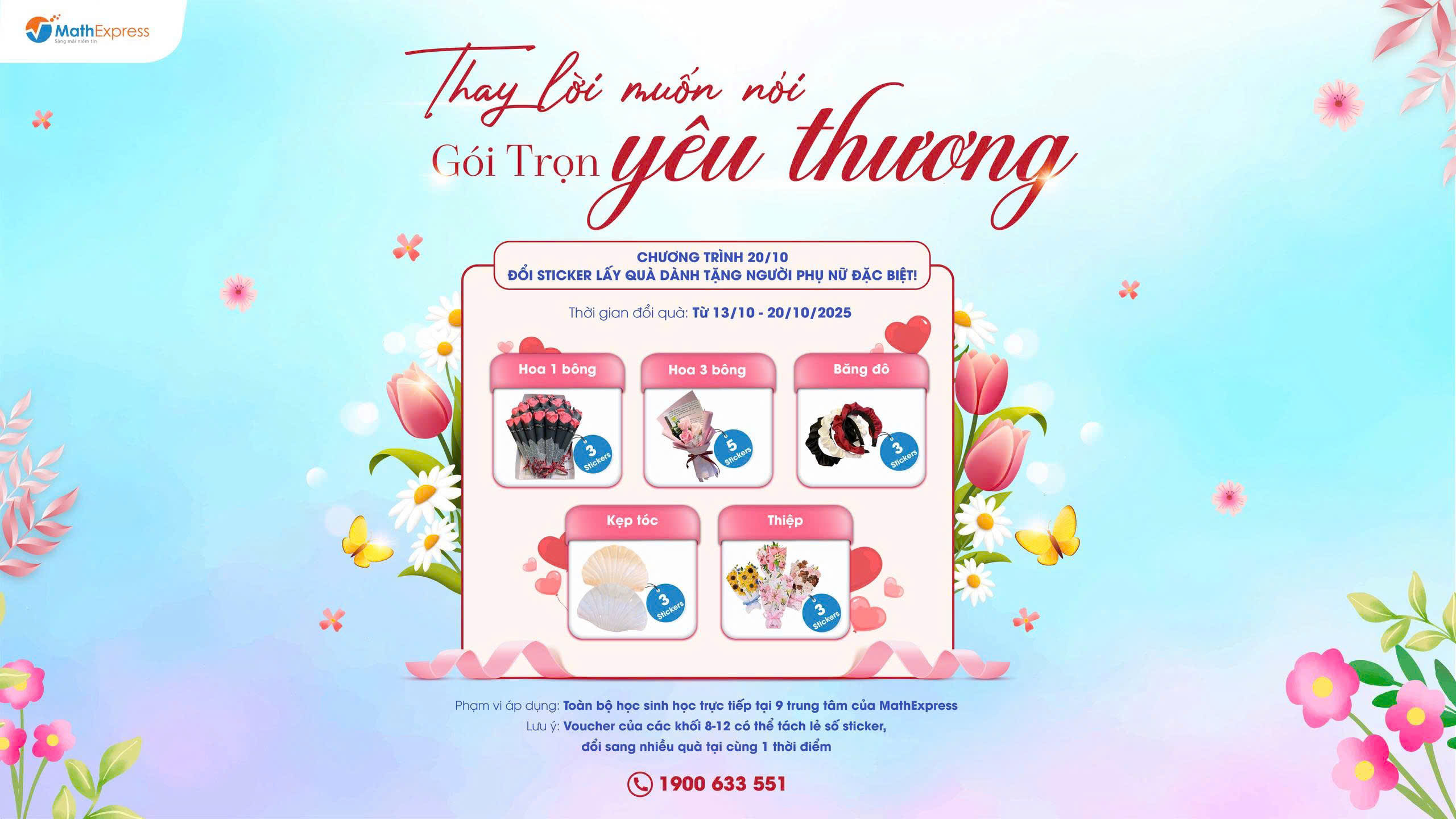 Thể lệ chương trình Thay lời muốn nói - Gói trọn yêu thương dành cho lớp offline
