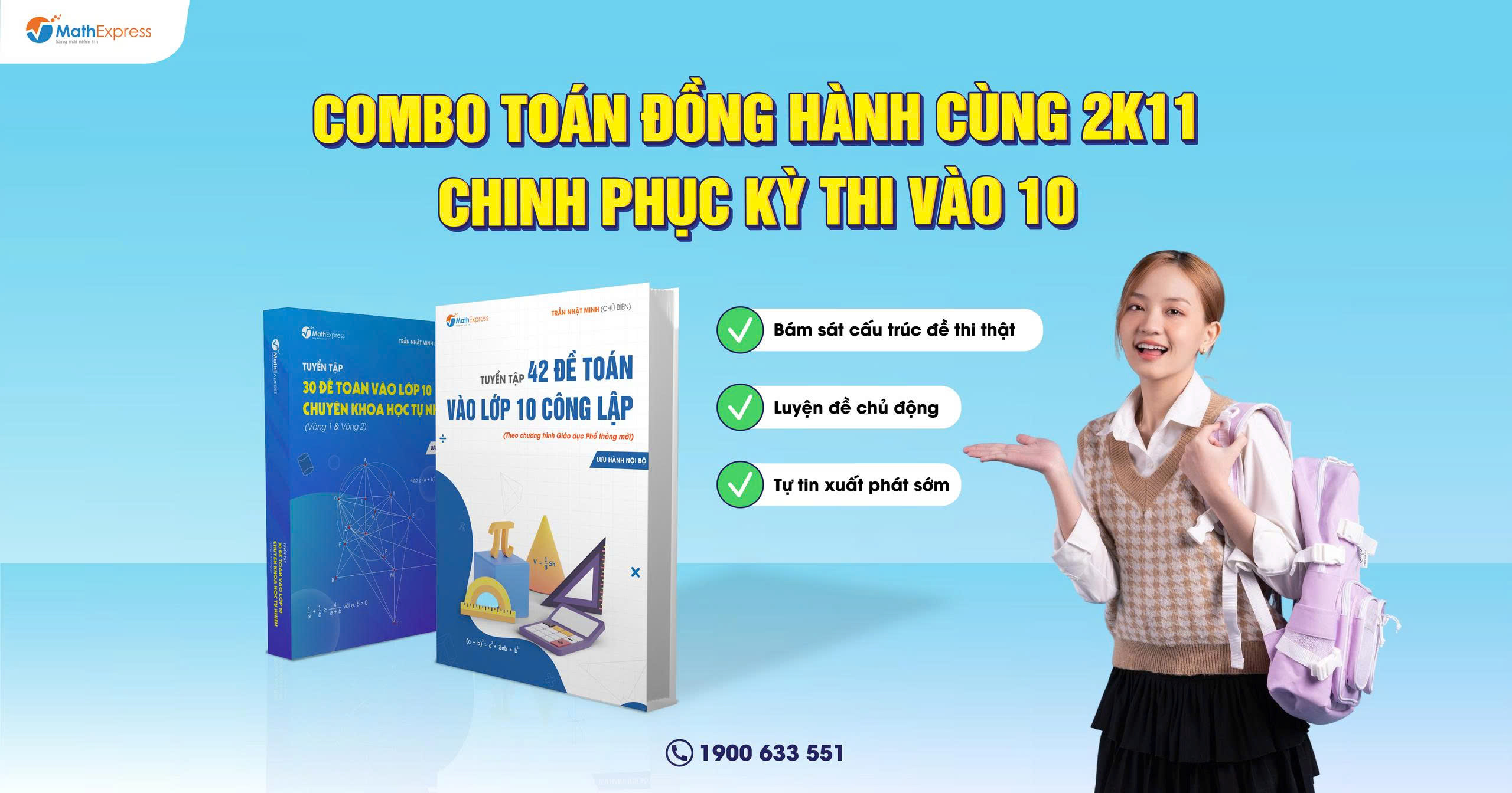 MathExpress ra mắt Combo sách ôn thi vào lớp 10 môn Toán mới nhất 2025