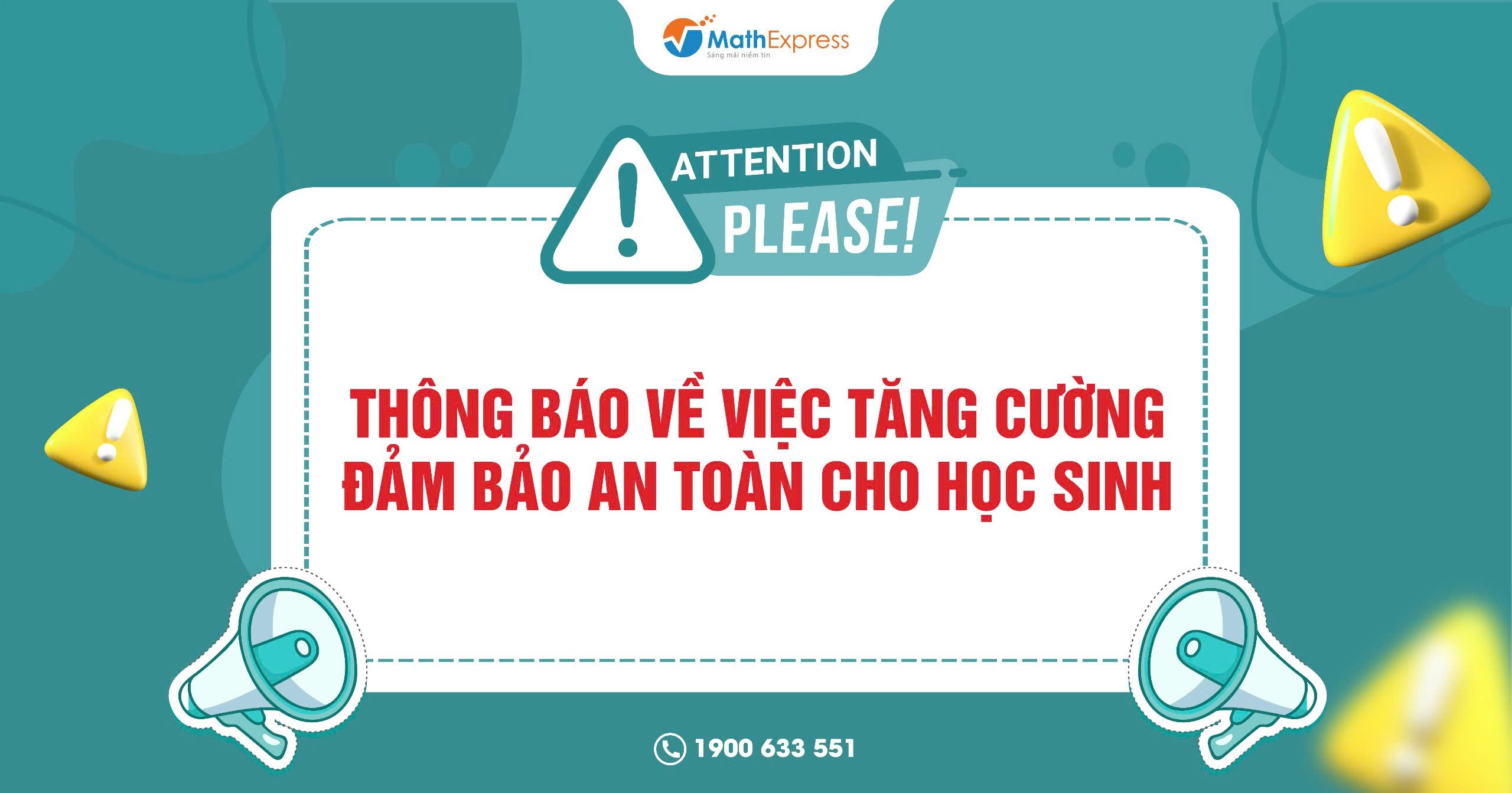 Thông báo về việc tăng cường đảm bảo an toàn cho học sinh