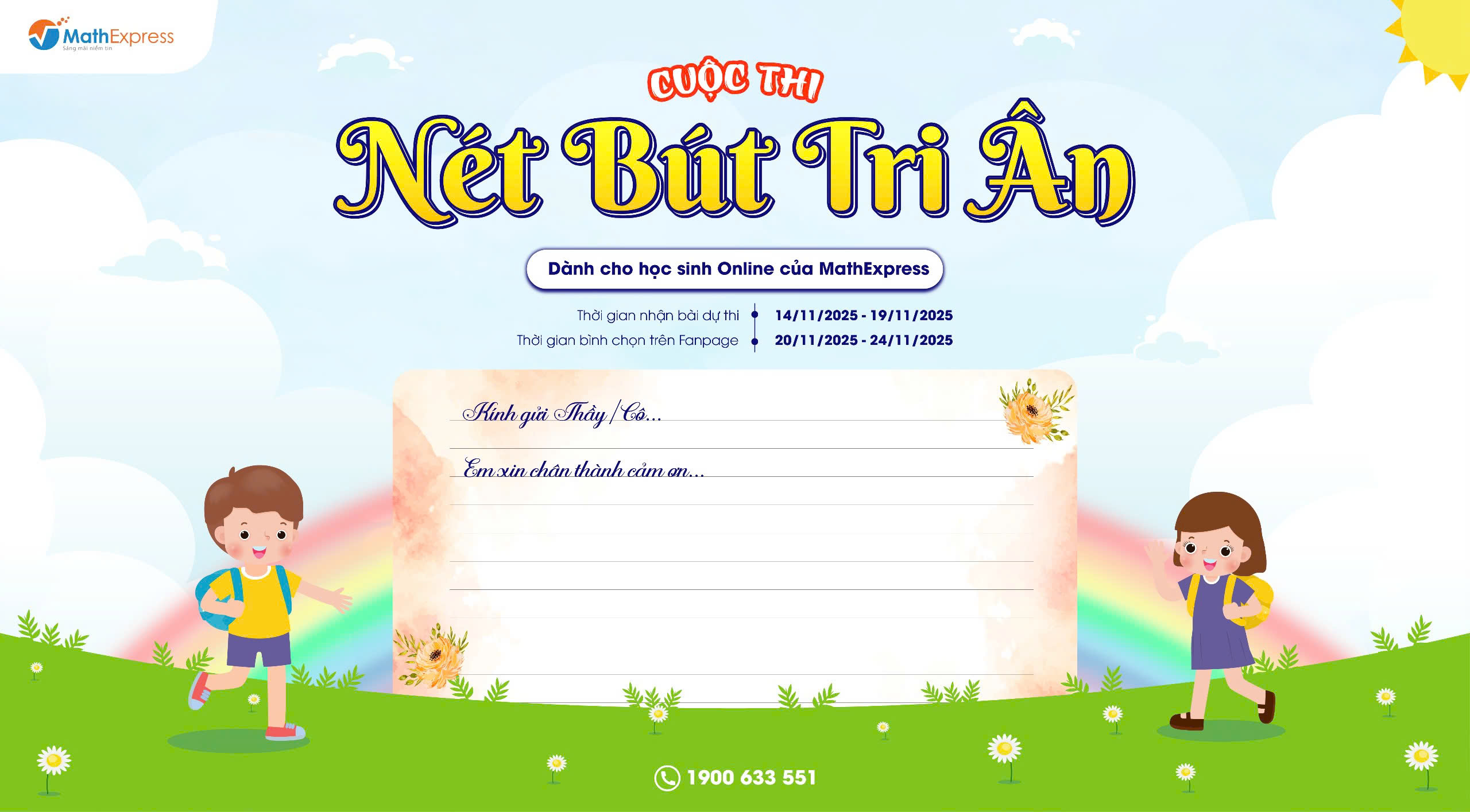 Phát động cuộc thi “Nét Bút Tri Ân” - Dành riêng cho học sinh Online tại MathExpress