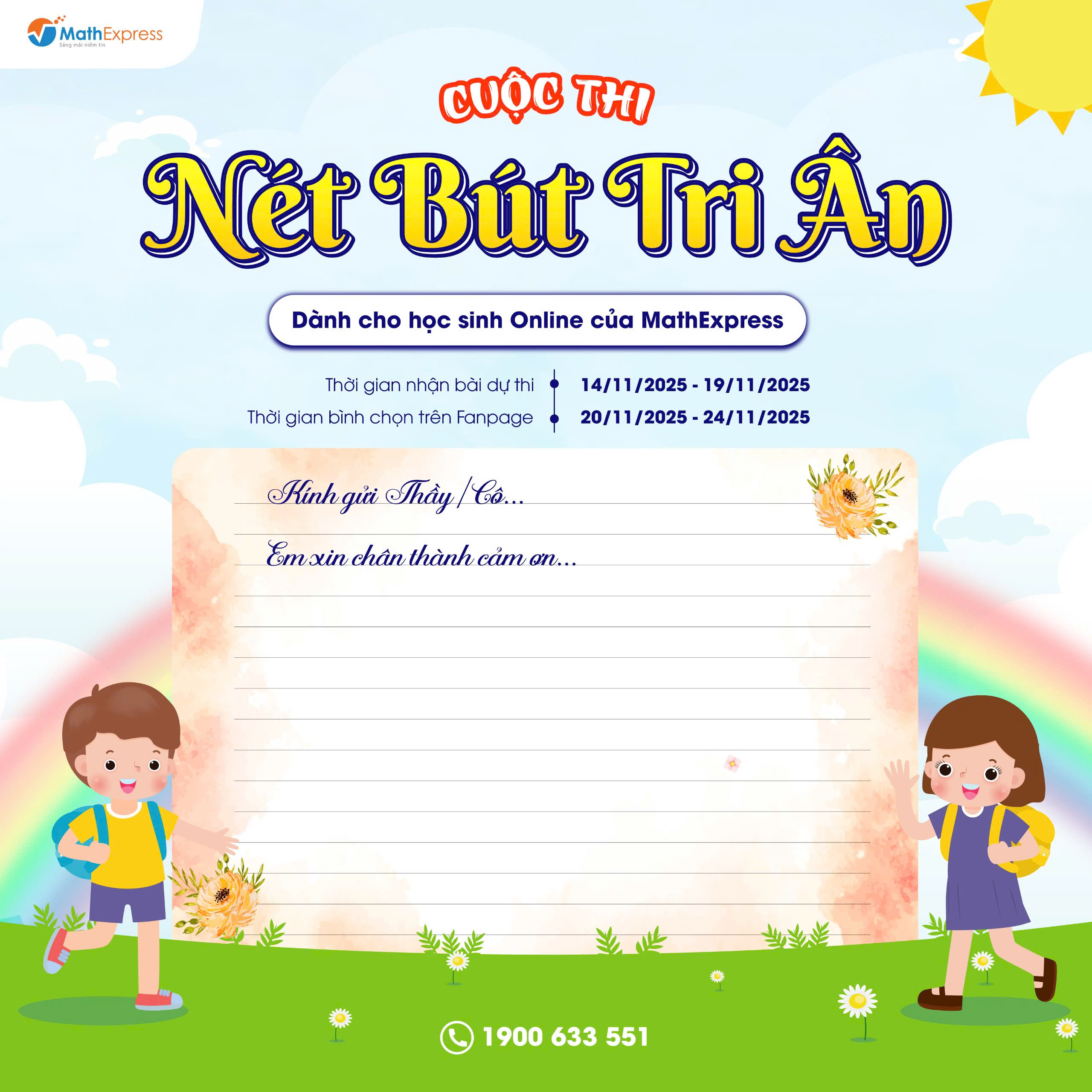 Cuộc thi "Nét bút tri ân" dành cho học sinh Online MathExpress