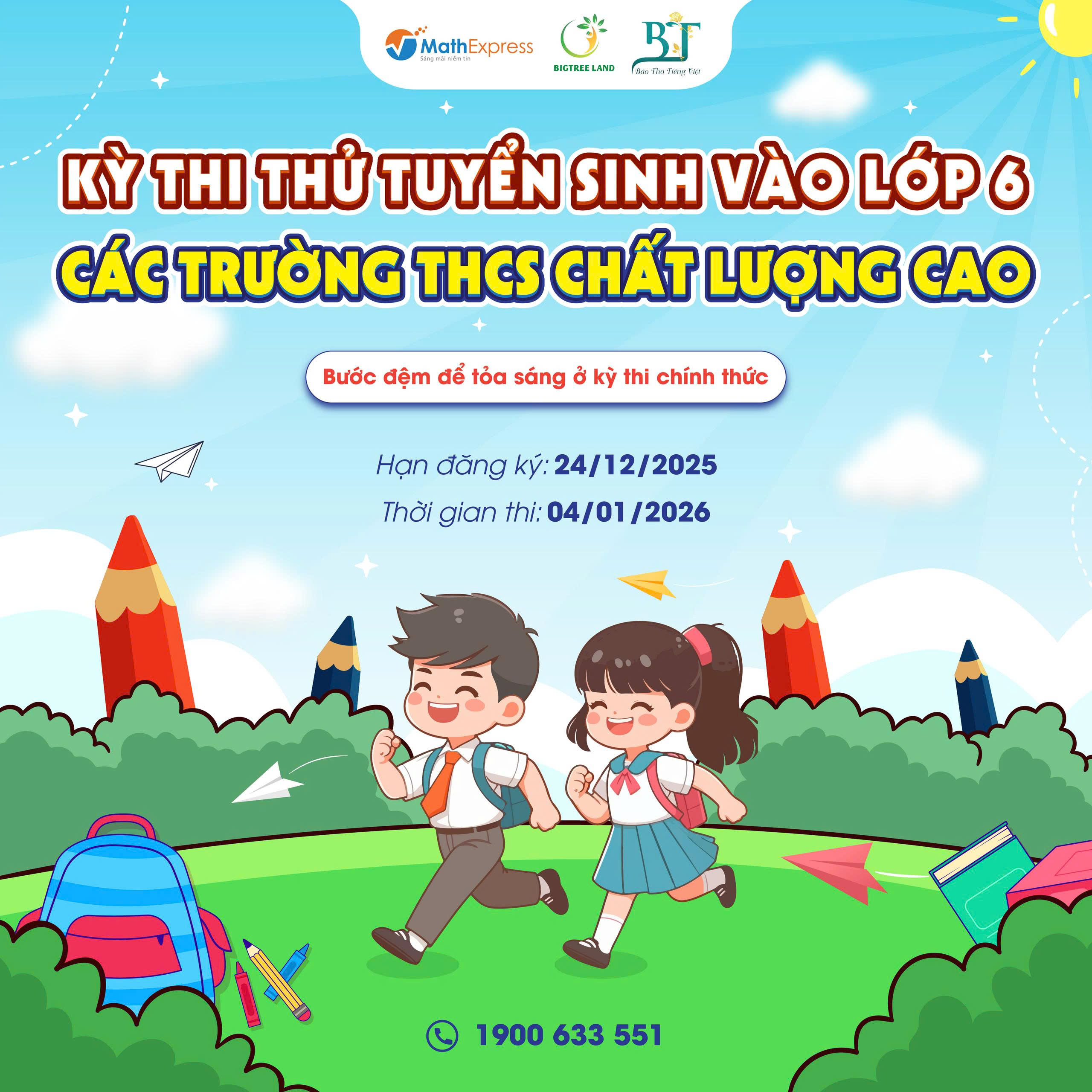 Kỳ thi thử tuyển sinh lớp 6 các trường THCS CLC năm 2026