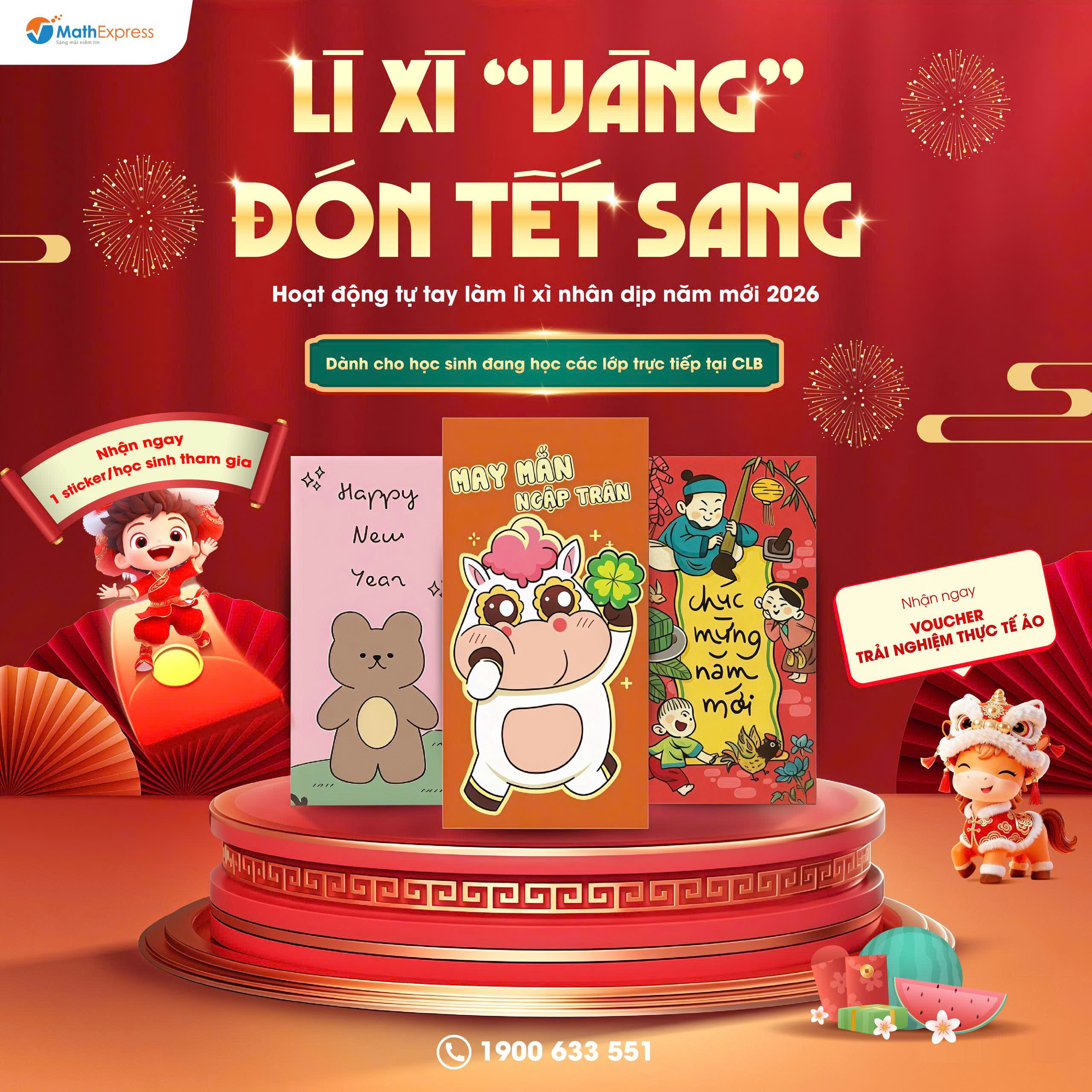 MathExpress tổ chức hoạt động Lì xì 'vàng'- đón Tết sang chào mừng năm mới 2026