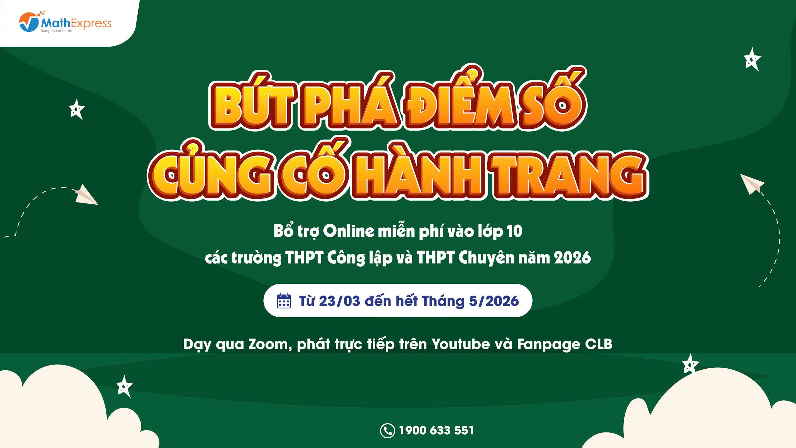 MathExpress tổ chức chương trình livestream ôn thi vào lớp 10 miễn phí